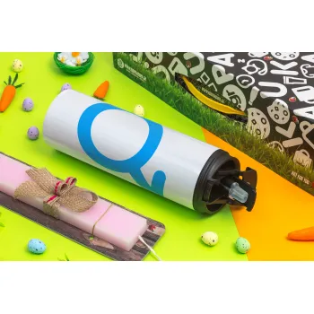 MALE, Easter candle,Travel Tumbler 2 Lids, with metal straw & cleaning brush & aromatic flat candle (30cm) (PINK)