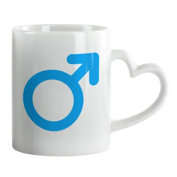 MALE, Mug heart handle, ceramic, 330ml