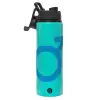 Metallic water bottle with safety lid, 850ml aluminum