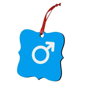 MALE, Στολίδι Χριστουγεννιάτικο στολίδι polygon ξύλινο 7.5cm