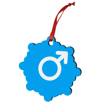 MALE, Christmas ornament snowflake wooden 7.5cm