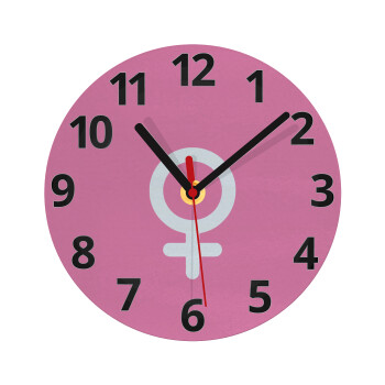 FEMALE, Ρολόι τοίχου γυάλινο (20cm)