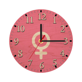 FEMALE, Ρολόι τοίχου ξύλινο plywood (20cm)