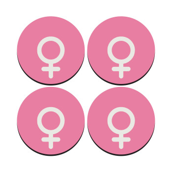 FEMALE, ΣΕΤ 4 Σουβέρ ξύλινα στρογγυλά (9cm)