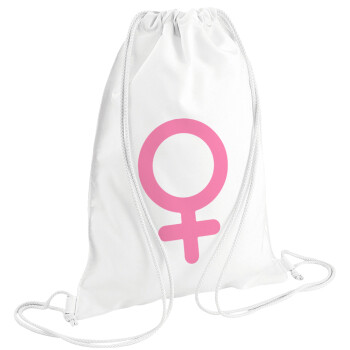 FEMALE, Τσάντα πλάτης πουγκί GYMBAG λευκή (28x40cm)