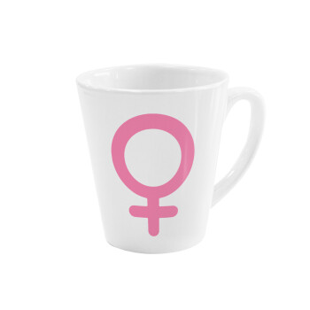 FEMALE, Κούπα κωνική Latte Λευκή, κεραμική, 300ml