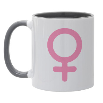 FEMALE, Mug colored grey, ceramic, 330ml