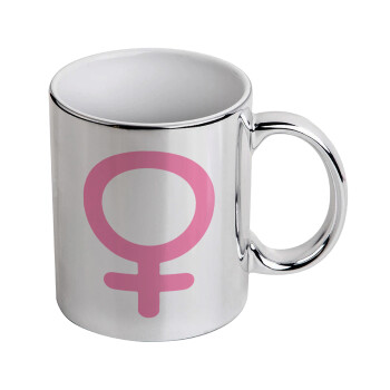 FEMALE, Mug ceramic, silver mirror, 330ml