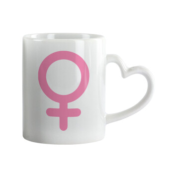FEMALE, Mug heart handle, ceramic, 330ml