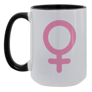FEMALE, Κούπα Mega 15oz, κεραμική Μαύρη, 450ml