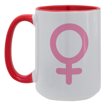 FEMALE, Κούπα Mega 15oz, κεραμική Κόκκινη, 450ml