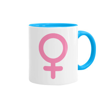 FEMALE, Mug colored light blue, ceramic, 330ml