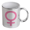 Mug ceramic, silver mirror, 330ml