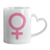 Mug heart handle, ceramic, 330ml