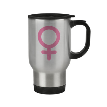 FEMALE, Stainless steel travel mug with lid, double wall 450ml