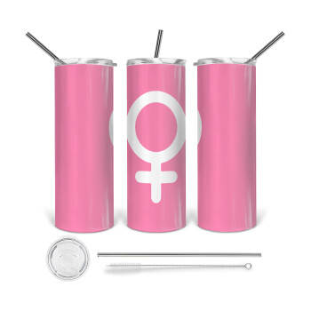 FEMALE, Tumbler stainless steel 600ml, with metal straw & cleaning brush