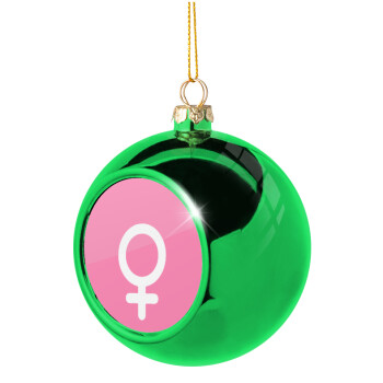 FEMALE, Χριστουγεννιάτικη μπάλα δένδρου Πράσινη 8cm
