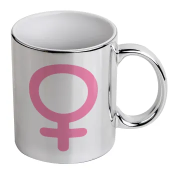 FEMALE, Mug ceramic, silver mirror, 330ml