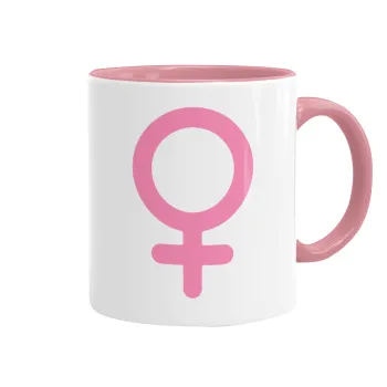 FEMALE, Κούπα χρωματιστή ροζ, κεραμική, 330ml