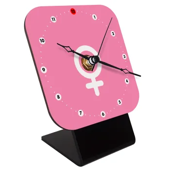 FEMALE, Quartz Wooden table clock with hands (10cm)