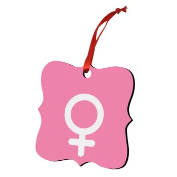 FEMALE, Στολίδι Χριστουγεννιάτικο στολίδι polygon ξύλινο 7.5cm