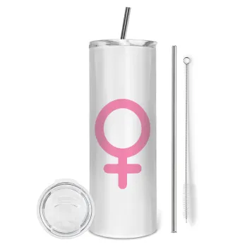 FEMALE, Tumbler stainless steel 600ml, with metal straw & cleaning brush