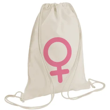 FEMALE, Τσάντα πλάτης πουγκί GYMBAG natural (28x40cm)
