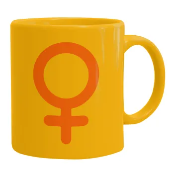 FEMALE, Κούπα, κεραμική κίτρινη, 330ml