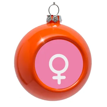 FEMALE, Στολίδι Χριστουγεννιάτικη μπάλα δένδρου Πορτοκαλί 8cm