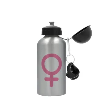 FEMALE, Metallic water jug, Silver, aluminum 500ml