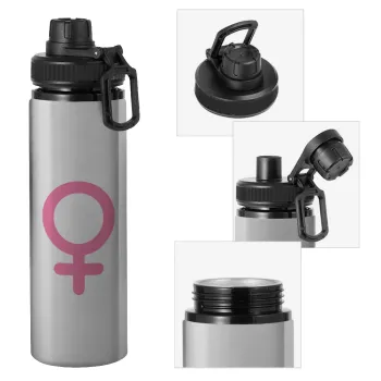 FEMALE, Metallic water bottle with safety cap, 850ml aluminum