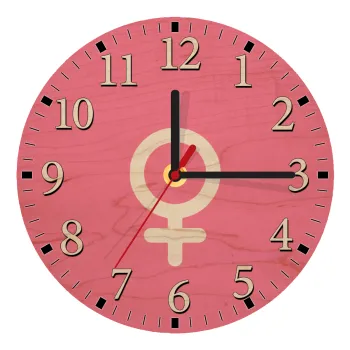 FEMALE, Ρολόι τοίχου ξύλινο plywood (20cm)