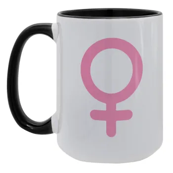 FEMALE, Κούπα Mega 15oz, κεραμική Μαύρη, 450ml