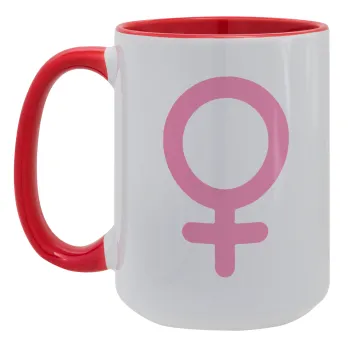 FEMALE, Κούπα Mega 15oz, κεραμική Κόκκινη, 450ml
