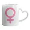 Mug heart handle, ceramic, 330ml