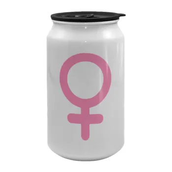 FEMALE, Κούπα ταξιδιού μεταλλική με καπάκι (tin-can) 500ml