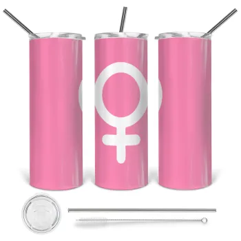 FEMALE, Tumbler stainless steel 600ml, with metal straw & cleaning brush