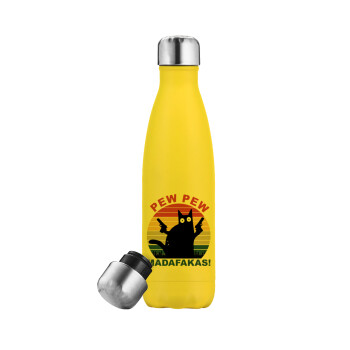 PEW PEW madafakas, Yellow Stainless Steel Metallic Thermos, double-walled, 500ml