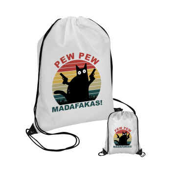 PEW PEW madafakas, Τσάντα πουγκί με μαύρα κορδόνια 45χ35cm (1 τεμάχιο)