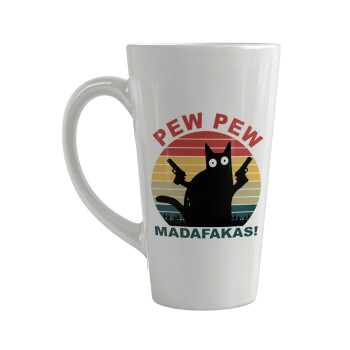 PEW PEW madafakas, Κούπα κωνική Latte Μεγάλη, κεραμική, 450ml