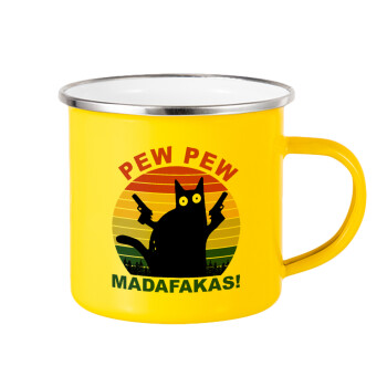 PEW PEW madafakas, Yellow Enamel Metallic Cup 360ml