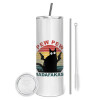 Tumbler stainless steel 600ml, with metal straw & cleaning brush