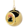 Golden Christmas tree ball ornament 8cm