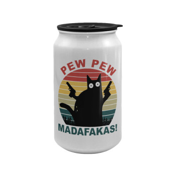 PEW PEW madafakas, Κούπα ταξιδιού μεταλλική με καπάκι (tin-can) 500ml