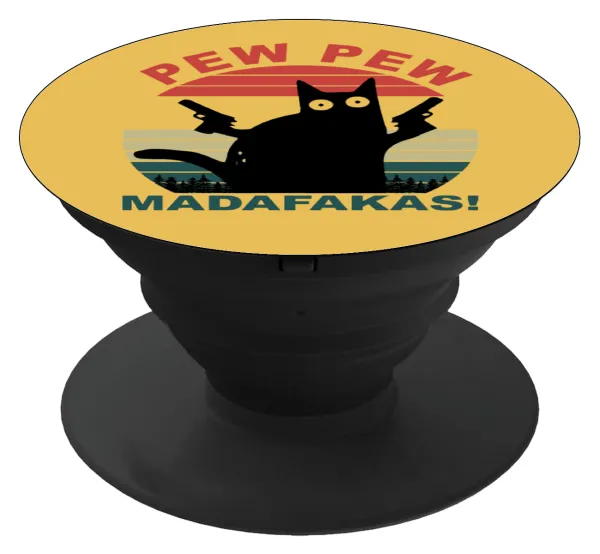 PEW PEW madafakas — Phone Holders Stand  Μαύρο Βάση Στήριξης Κινητού στο Χέρι