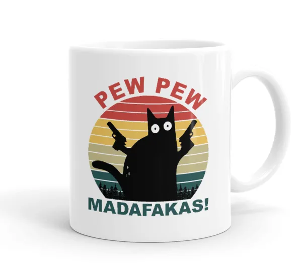 PEW PEW madafakas — Κούπα, κεραμική, 330ml