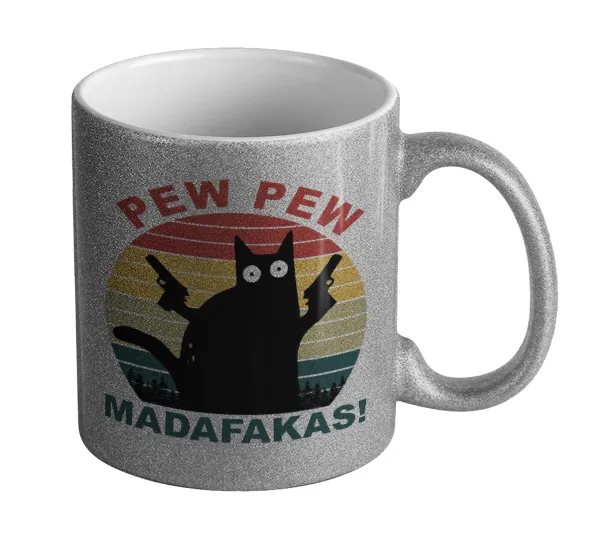 PEW PEW madafakas — Glitter Ασημένια