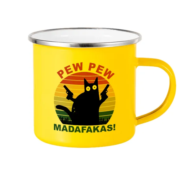 PEW PEW madafakas — Yellow Enamel Metallic Cup 360ml