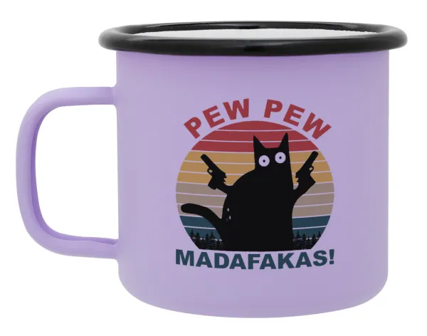 PEW PEW madafakas — Κούπα Μεταλλική εμαγιέ ΜΑΤ Light Pastel Purple 360ml