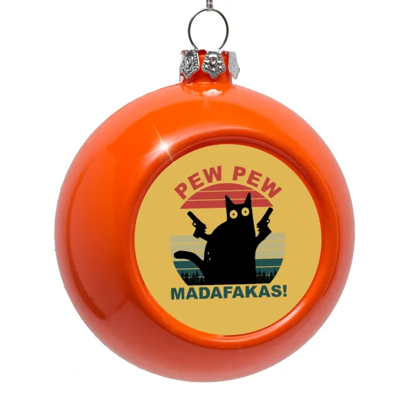 PEW PEW madafakas — Orange Christmas tree ornament bauble 8cm